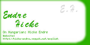 endre hicke business card